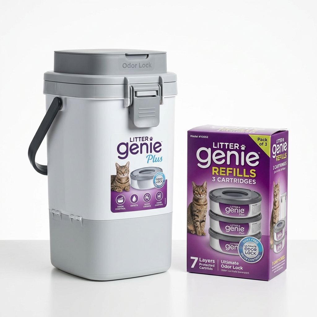 Litter Genie Plus Pail with 6 Refill Cartridges
